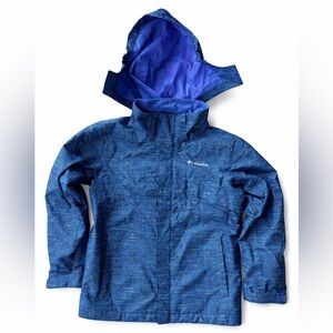 Columbia Youth Ski Outer Shell Blue Jacket with Speckled Pattern Sz-10-12